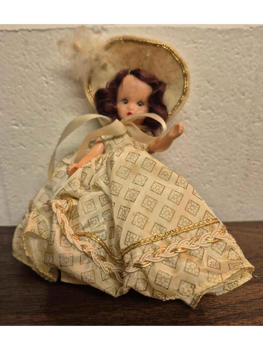 Vintage Story Book Doll # 161 Jennie with Decorative Dress and Bonnet
